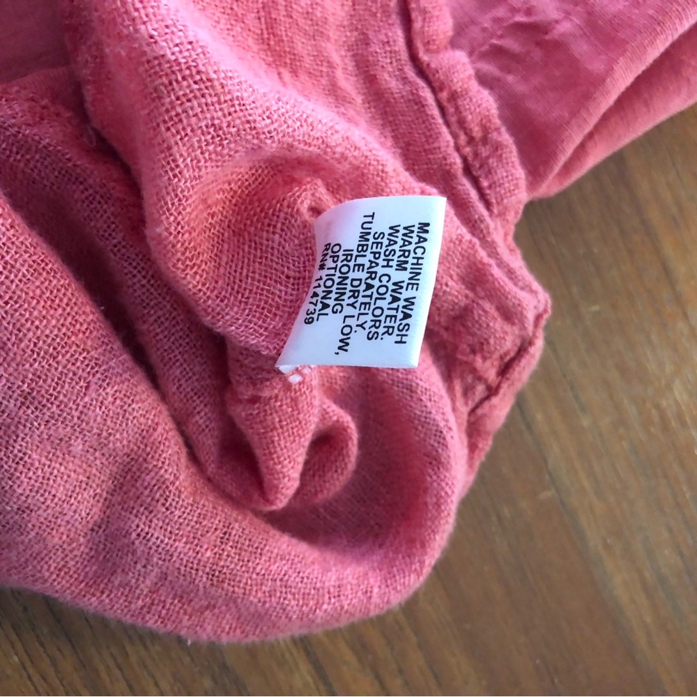 FLAX Sleeveless Pink Linen Shift Dress - Picture 8 of 9